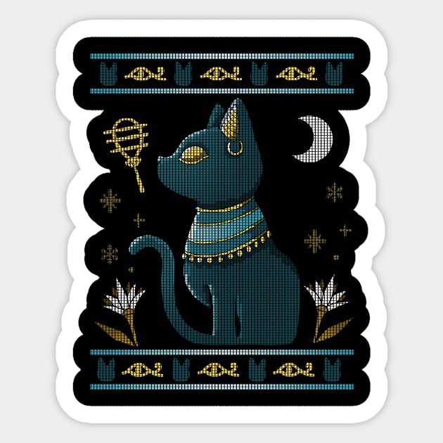 Bastet Ugly Sweater Sticker by Vallina84